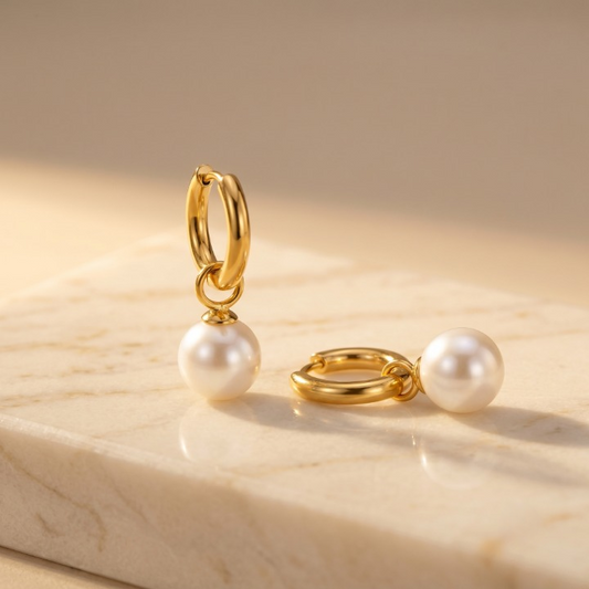 2x1 - Aretes de Perla · Acero Inoxidable