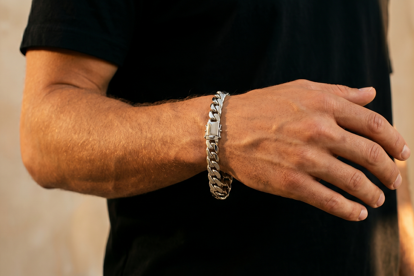 Pulsera Cubana · Acero Inoxidable Waterproof