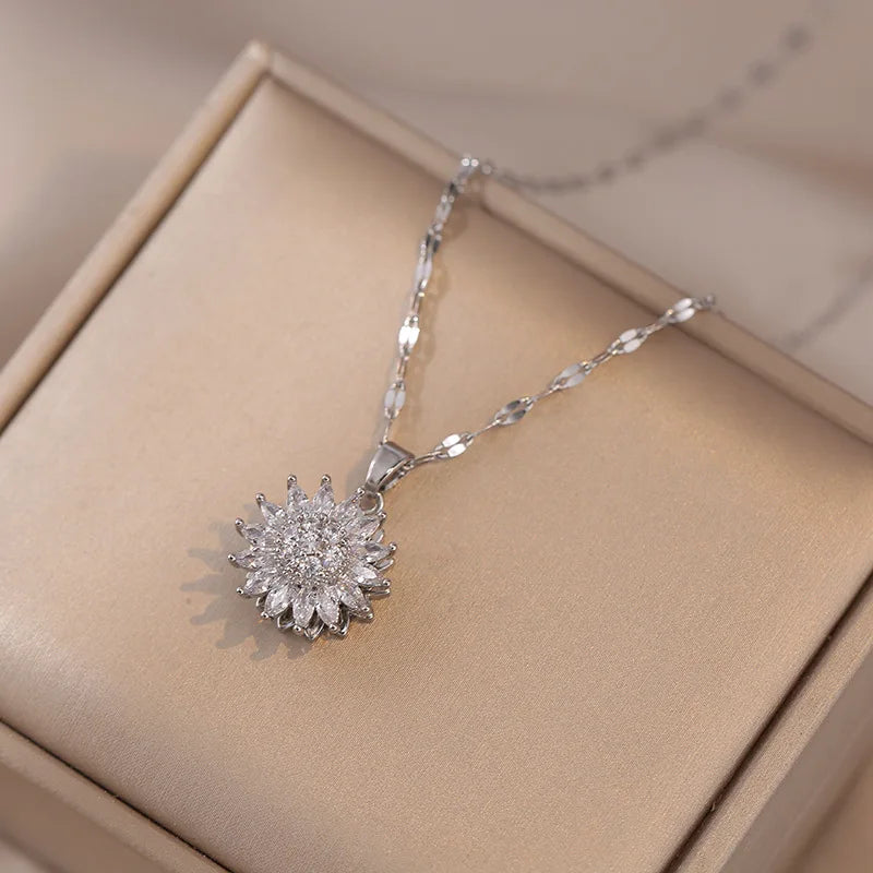 2x1 - Collar Flor CZ · Acero Inoxidable