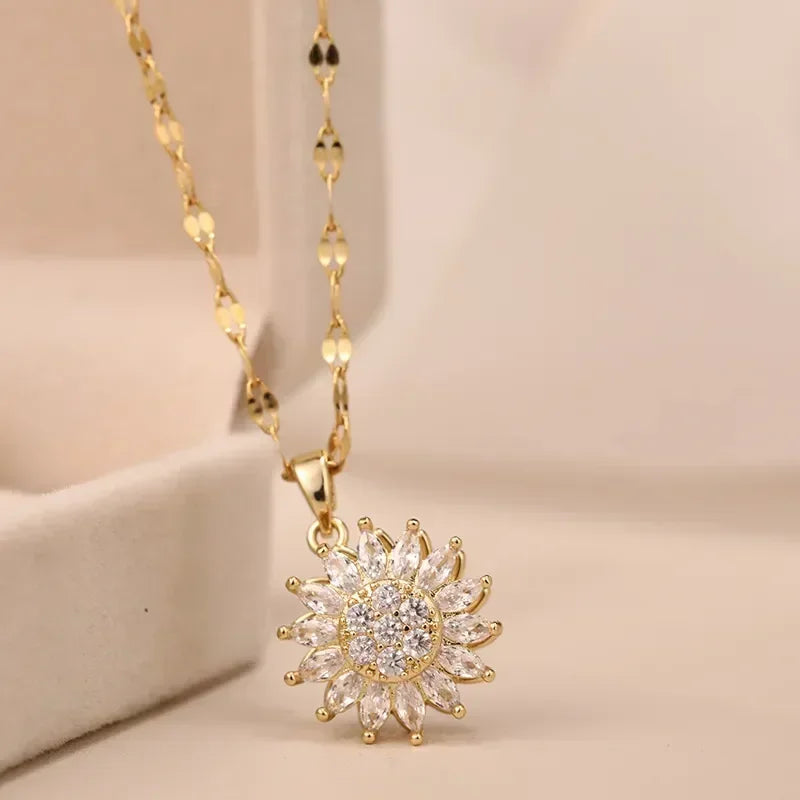 2x1 - Collar Flor CZ · Acero Inoxidable