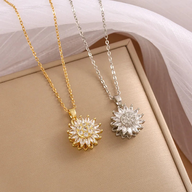 2x1 - Collar Flor CZ · Acero Inoxidable