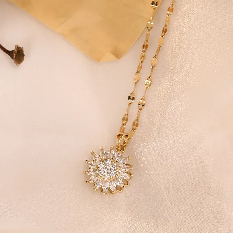 2x1 - Collar Flor CZ · Acero Inoxidable